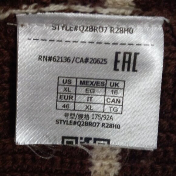 Guess men's slouchy oversized brown sweater sz XL NEW - Picture 7 of 10